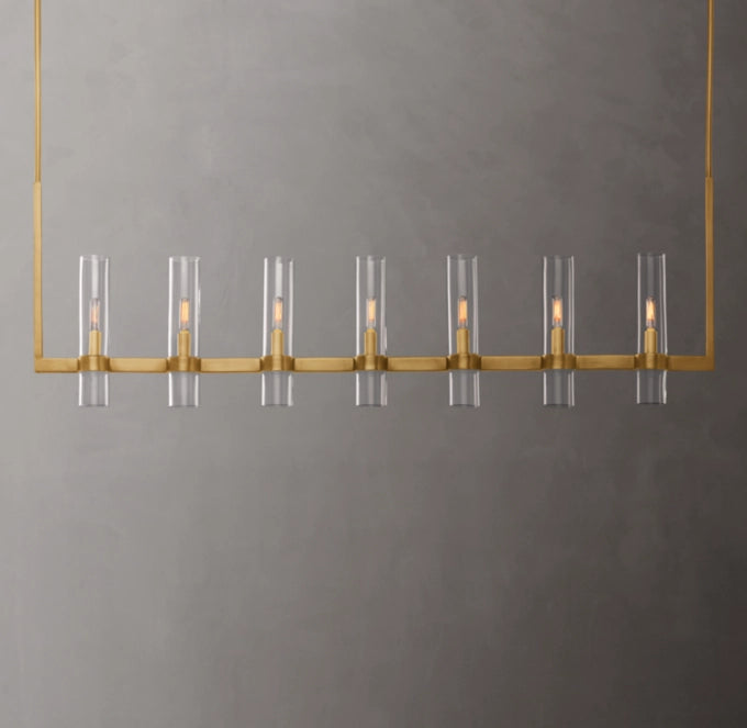 Clear Blown Glass Gallery Chandelier