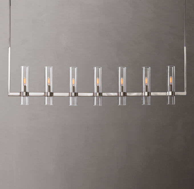 Clear Blown Glass Gallery Chandelier