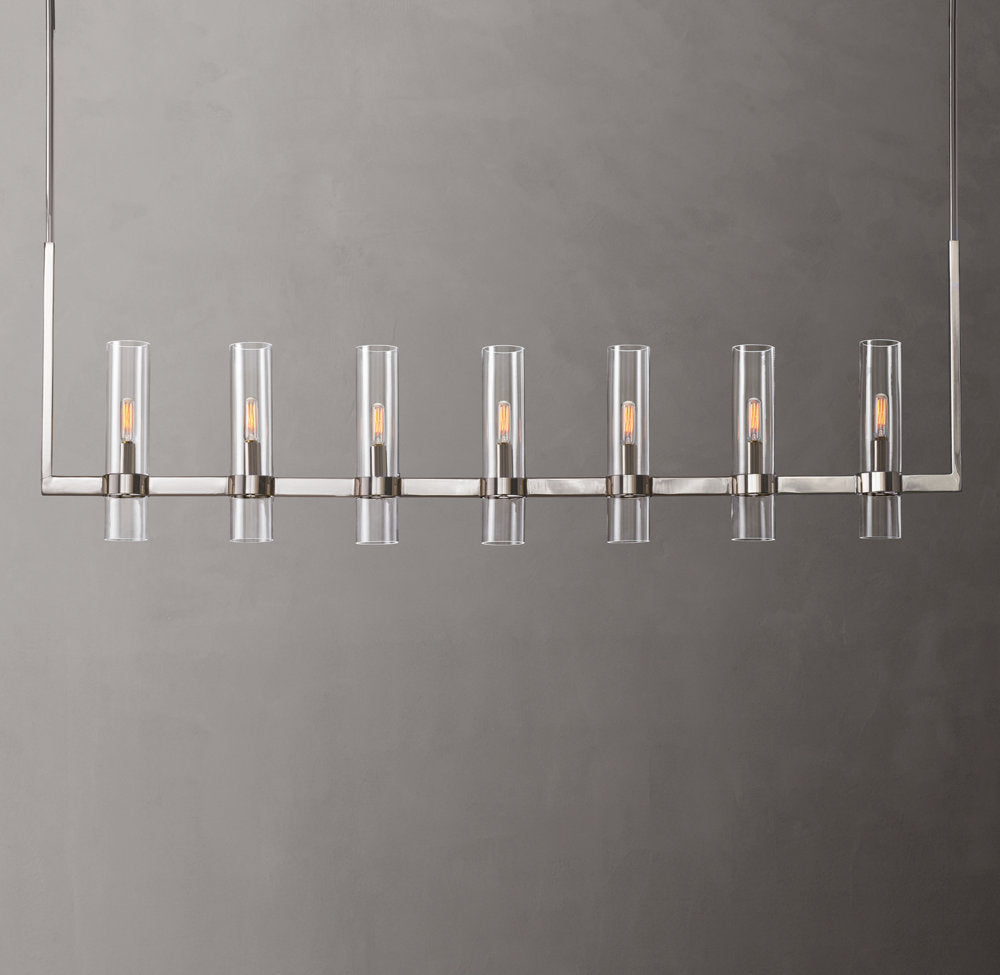 Clear Blown Glass Gallery Chandelier