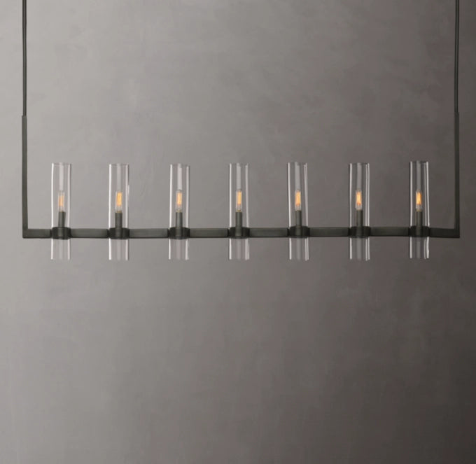 Clear Blown Glass Gallery Chandelier