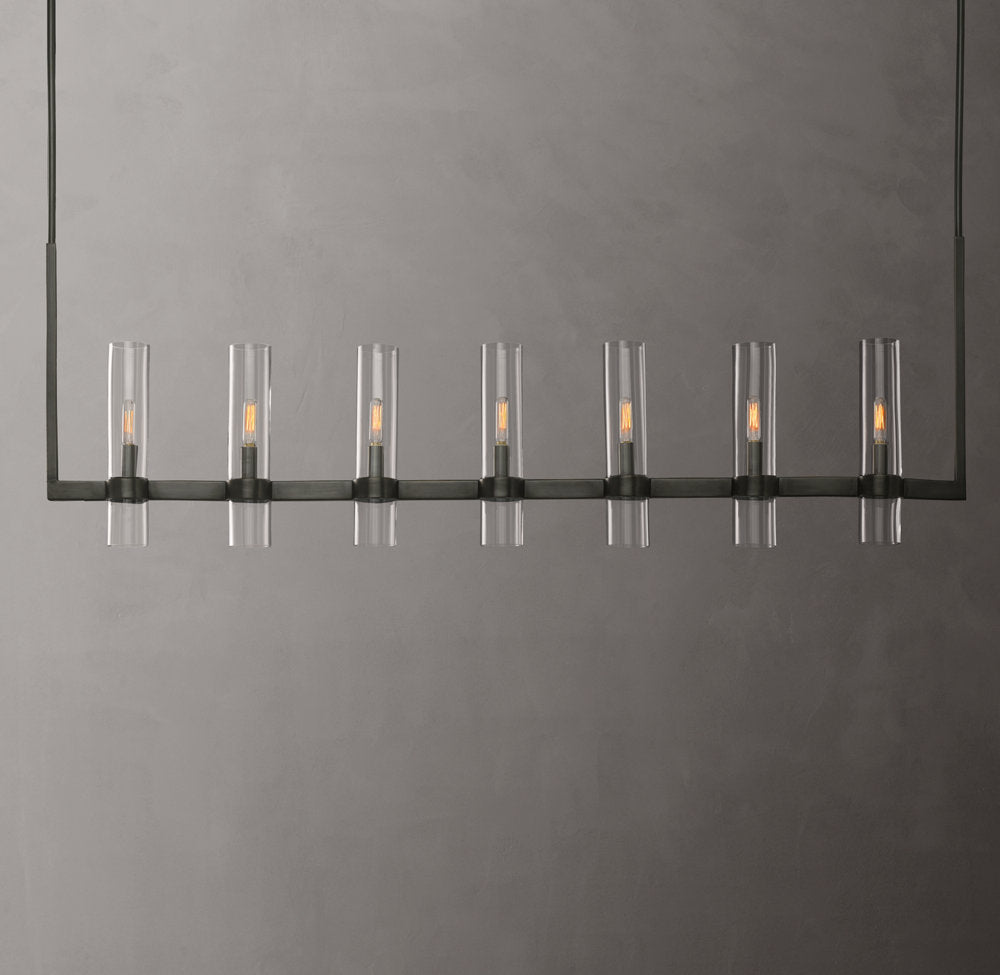Clear Blown Glass Gallery Chandelier