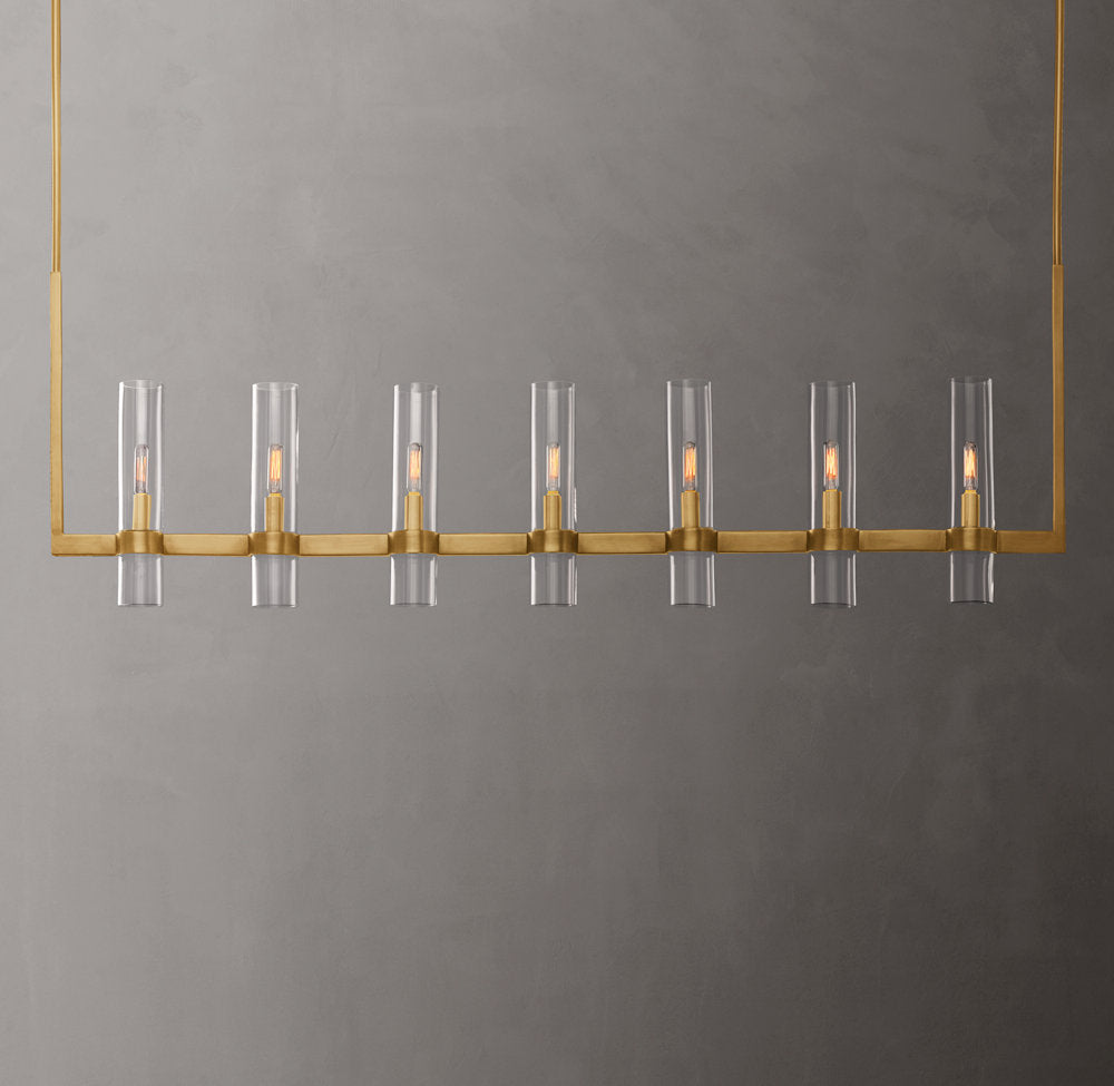 Clear Blown Glass Gallery Chandelier