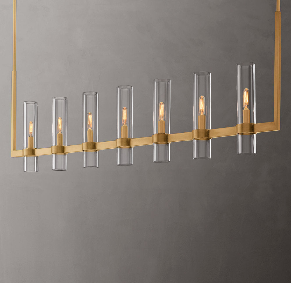 Clear Blown Glass Gallery Chandelier