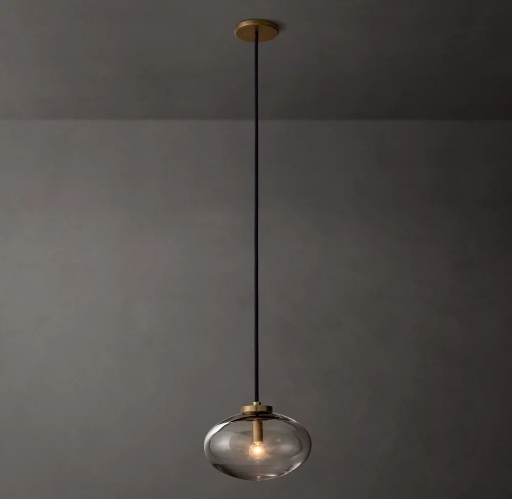 Clear Blown Glass Globe Pendant