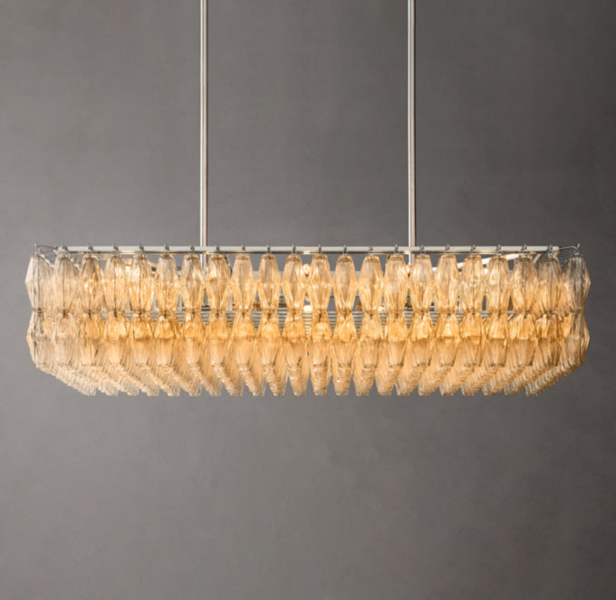 Clear Blown Glass Island Cascade Chandelier