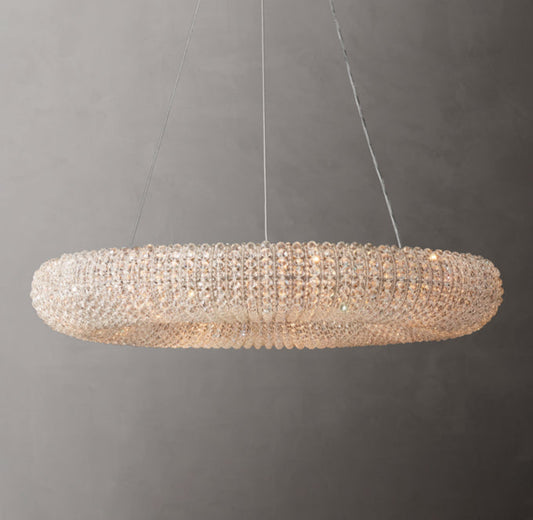 Clear Crystal Bead LED Halo Chandelier