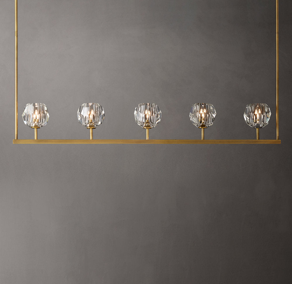 Clear Crystal Sphere Beam Chandelier