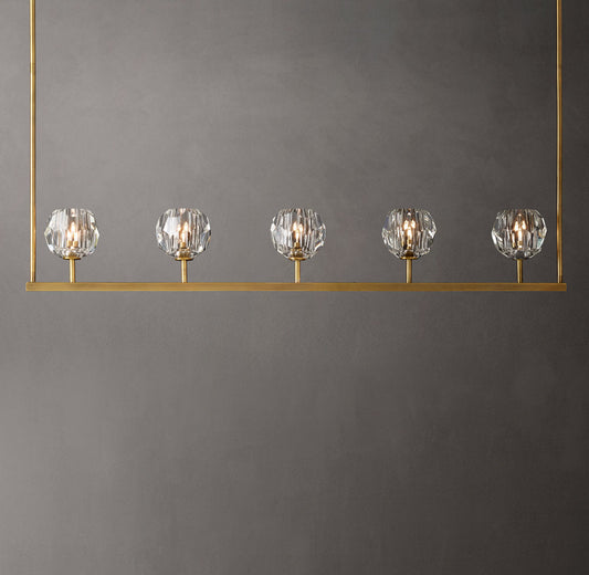 Clear Crystal Sphere Beam Chandelier