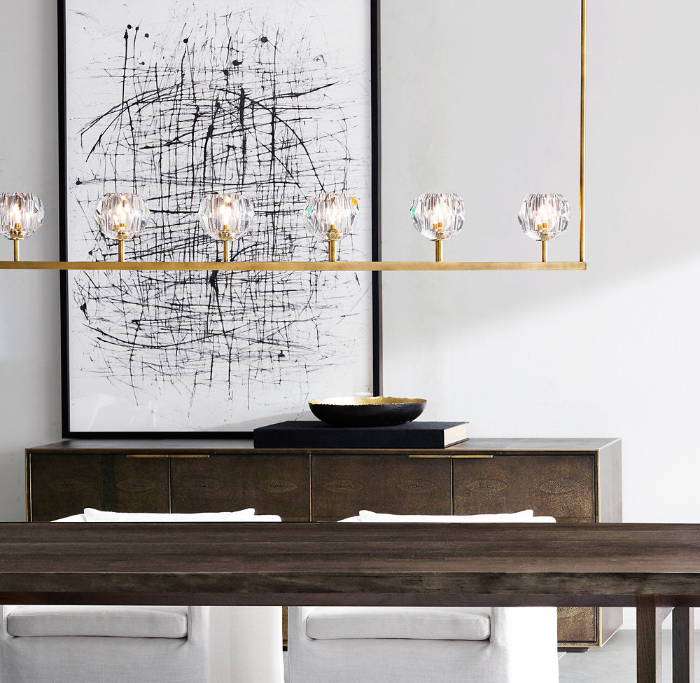 Clear Crystal Sphere Beam Chandelier