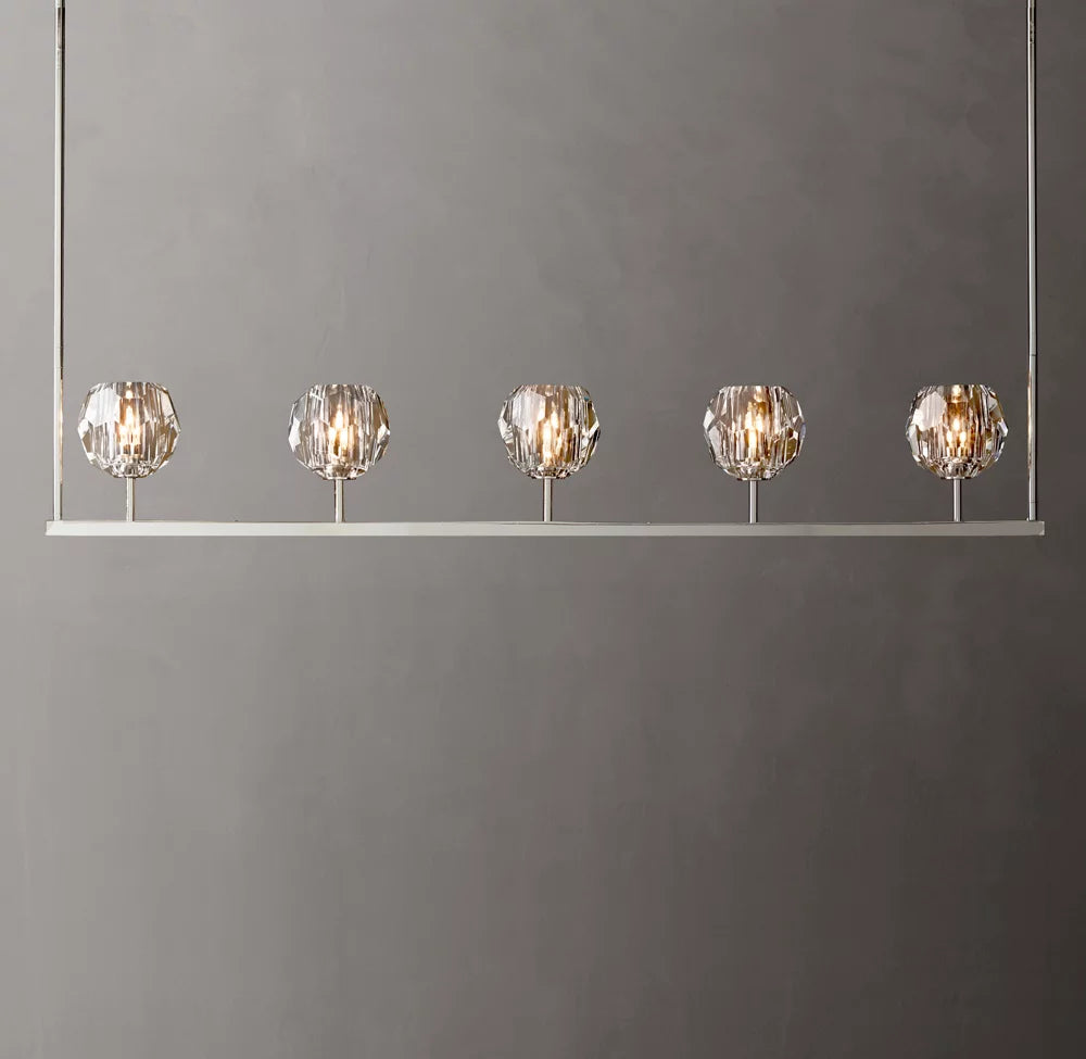 Clear Crystal Sphere Beam Chandelier