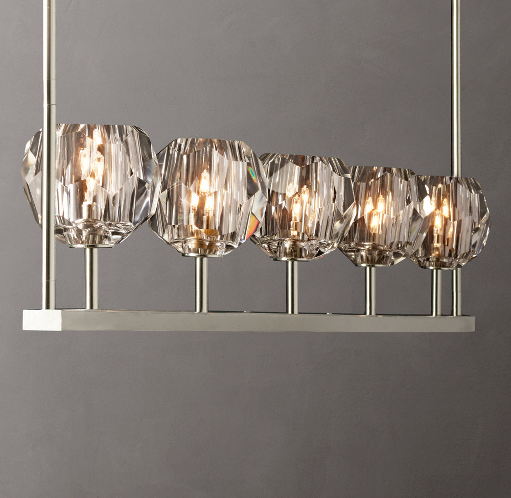 Clear Crystal Sphere Beam Chandelier