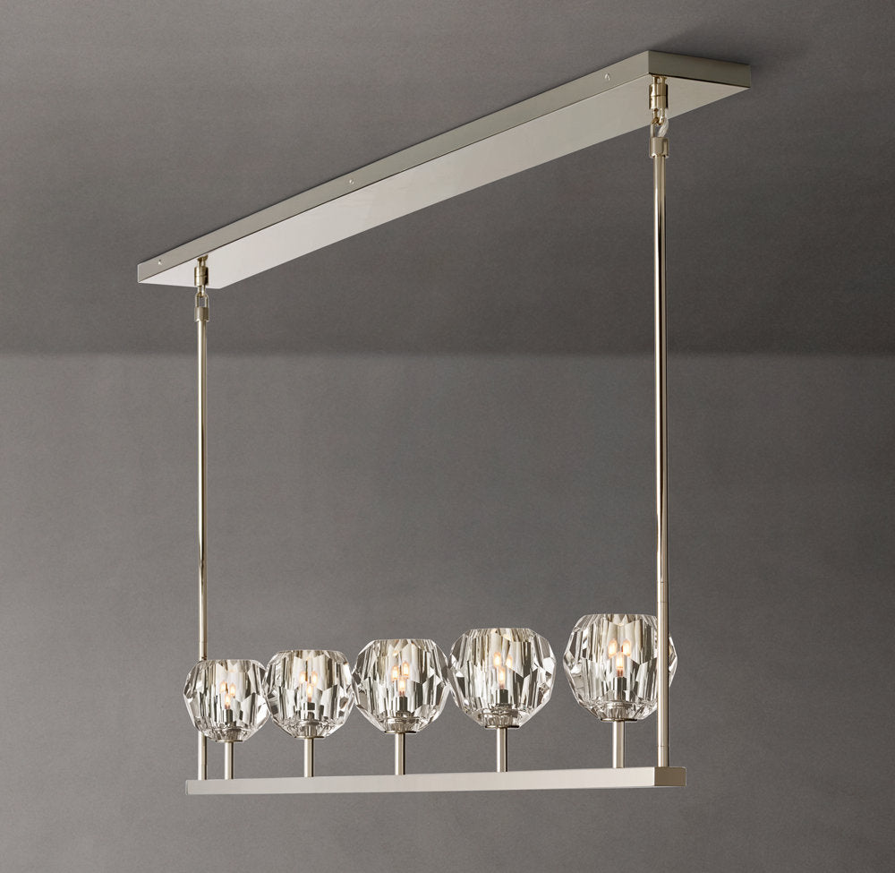 Clear Crystal Sphere Beam Chandelier