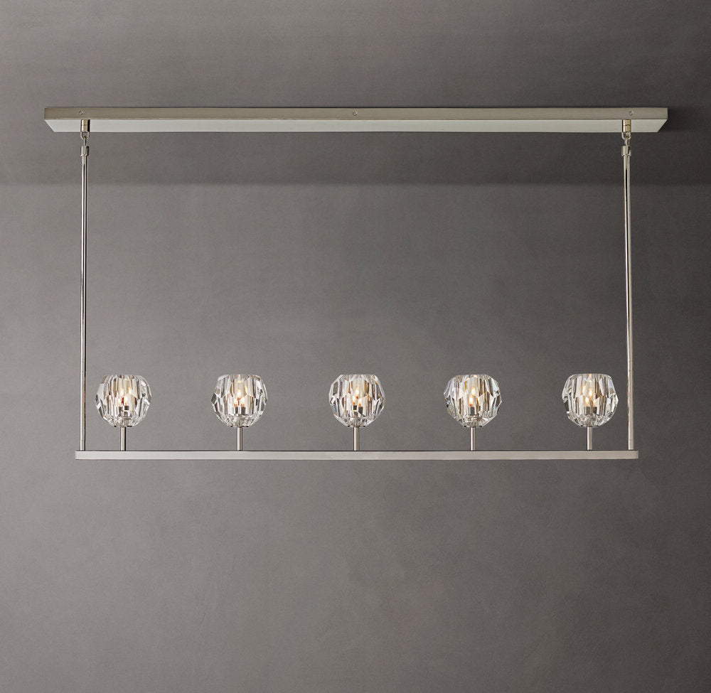 Clear Crystal Sphere Beam Chandelier
