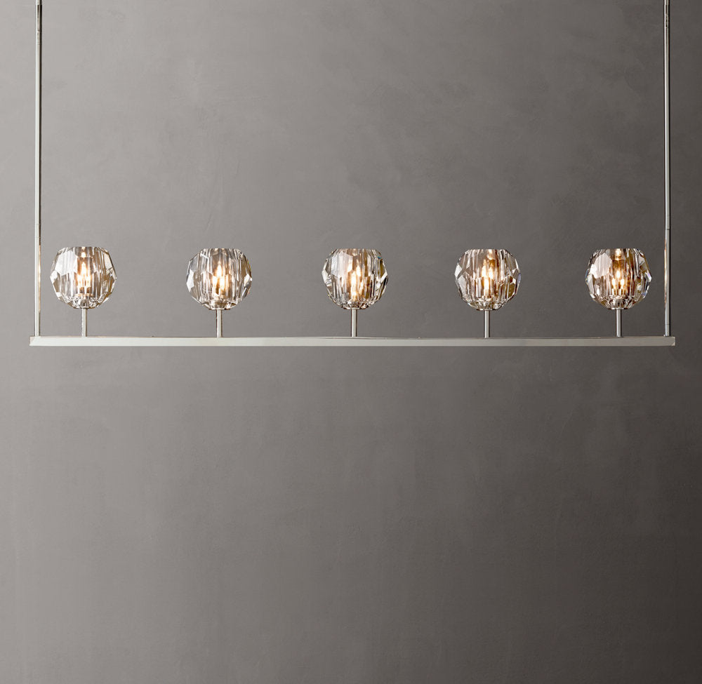 Clear Crystal Sphere Beam Chandelier