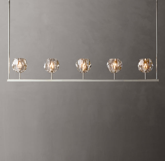 Clear Crystal Sphere Beam Chandelier