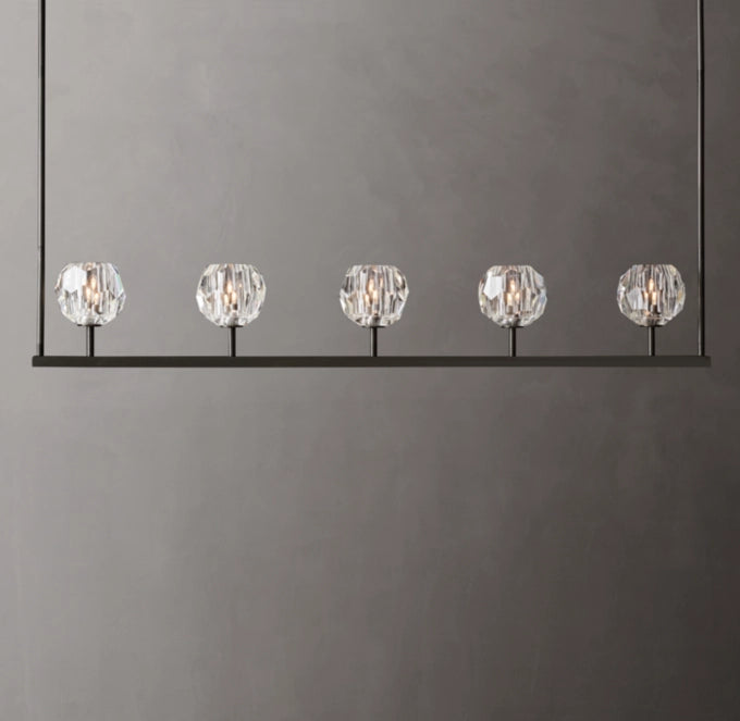 Clear Crystal Sphere Beam Chandelier