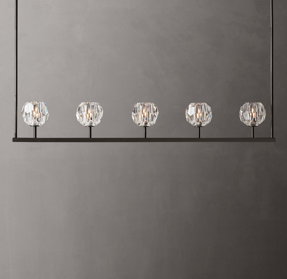 Clear Crystal Sphere Beam Chandelier