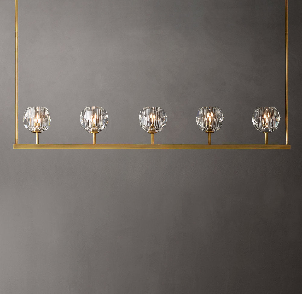 Clear Crystal Sphere Beam Chandelier