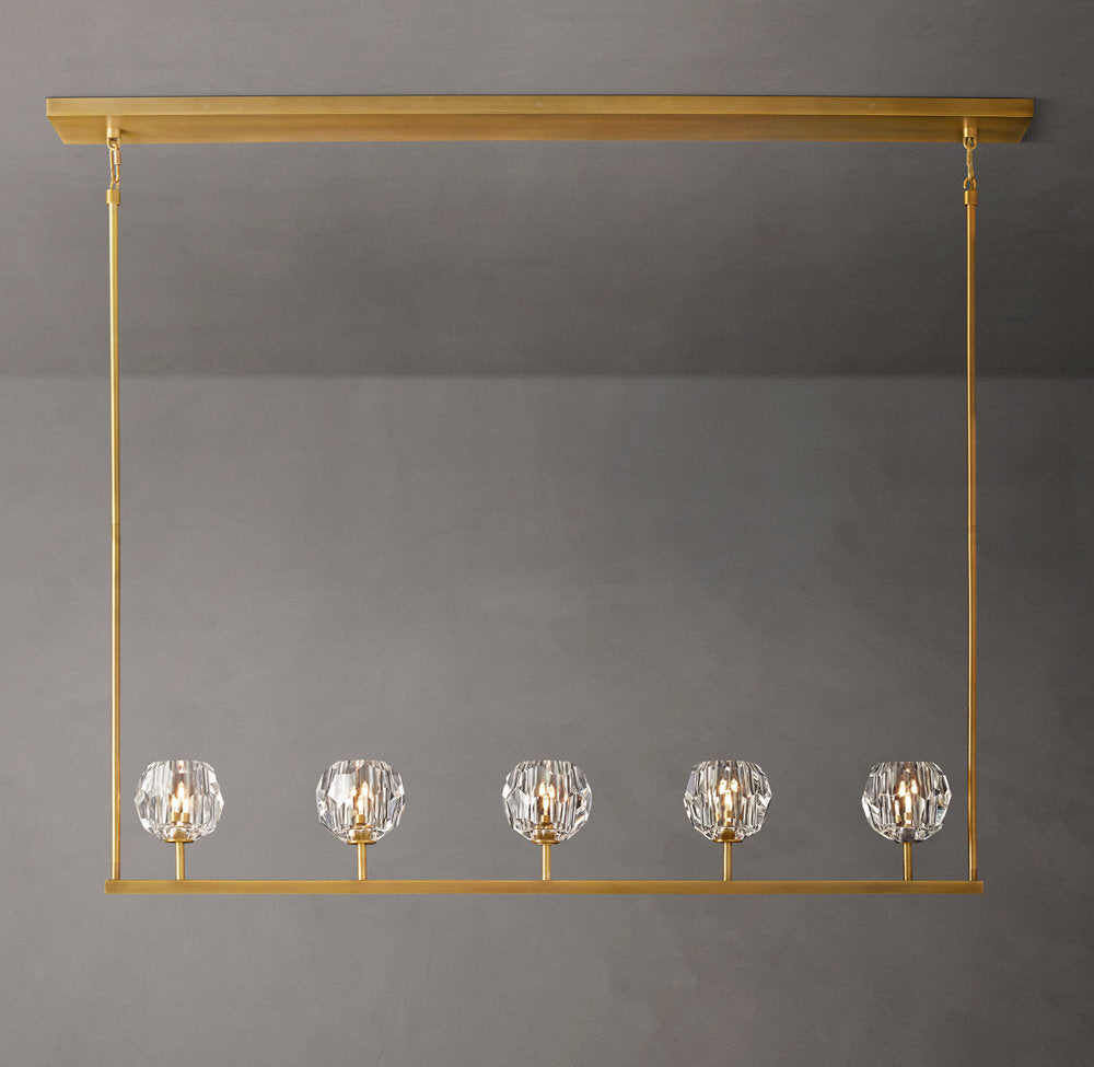 Clear Crystal Sphere Beam Chandelier