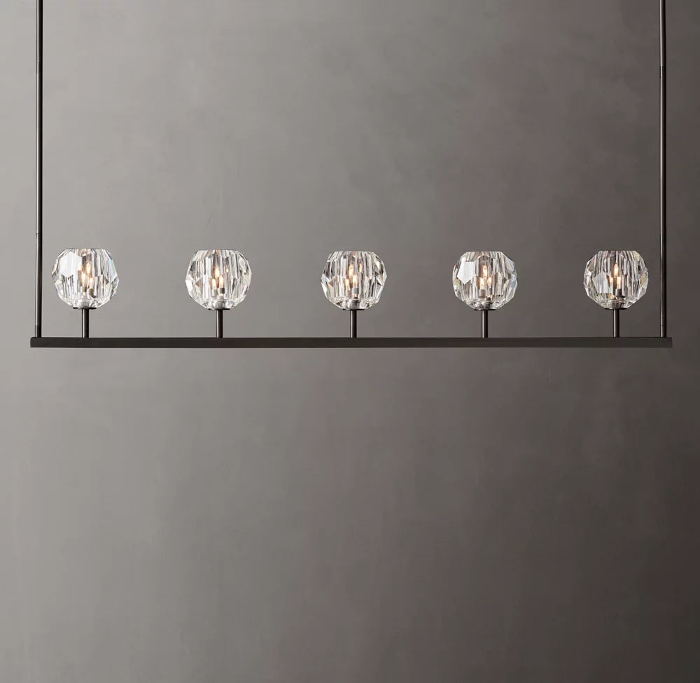 Clear Crystal Sphere Beam Chandelier