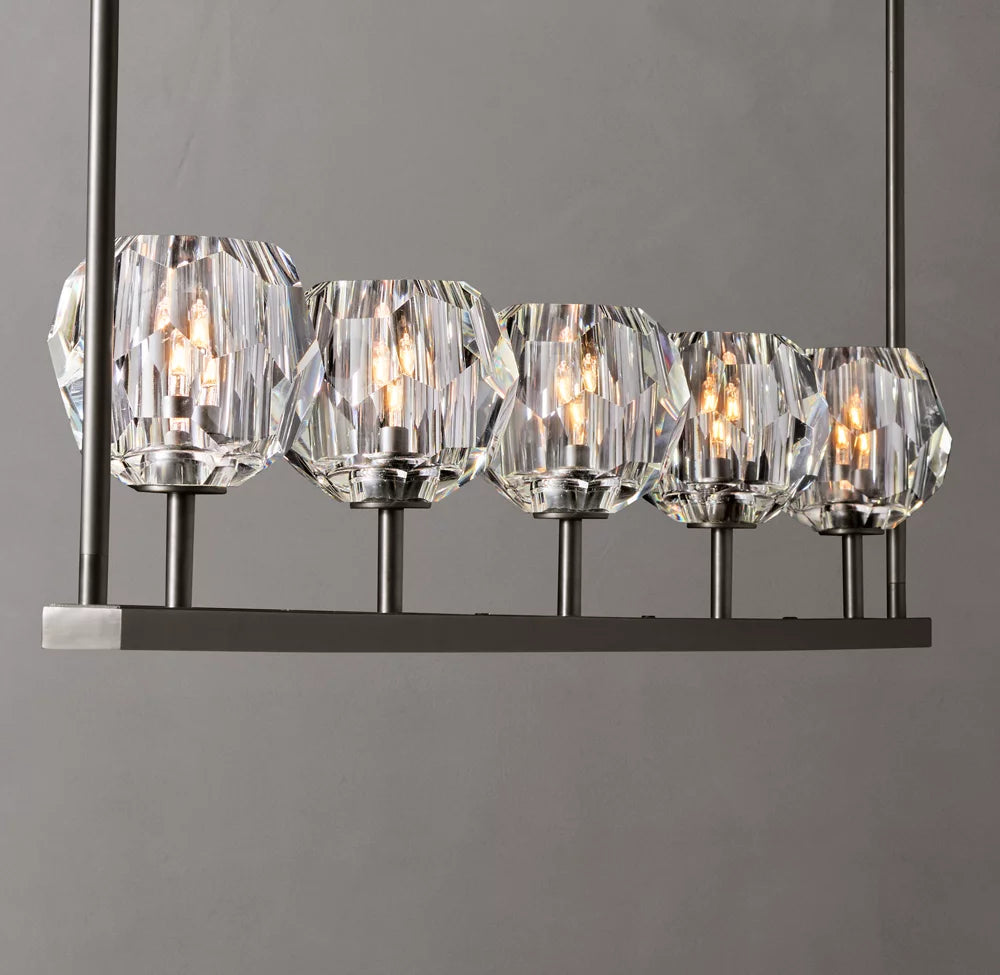 Clear Crystal Sphere Beam Chandelier