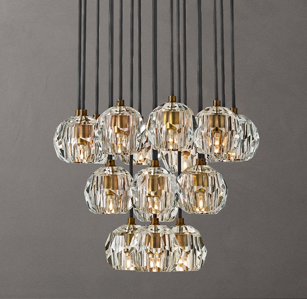 Clear Crystal Sphere Cluster Chandelier