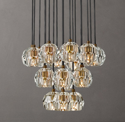 Clear Crystal Sphere Cluster Chandelier