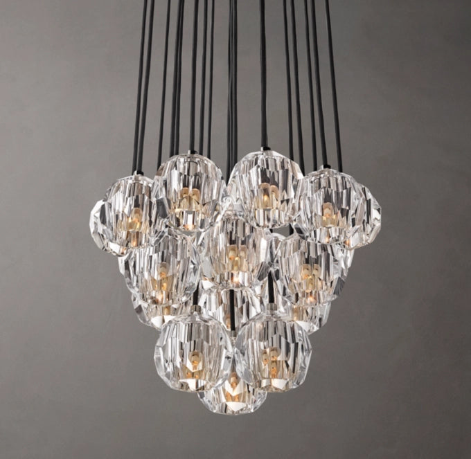Clear Crystal Sphere Cluster Chandelier