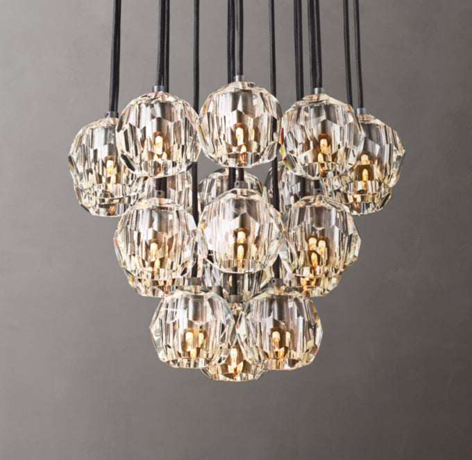 Clear Crystal Sphere Cluster Chandelier