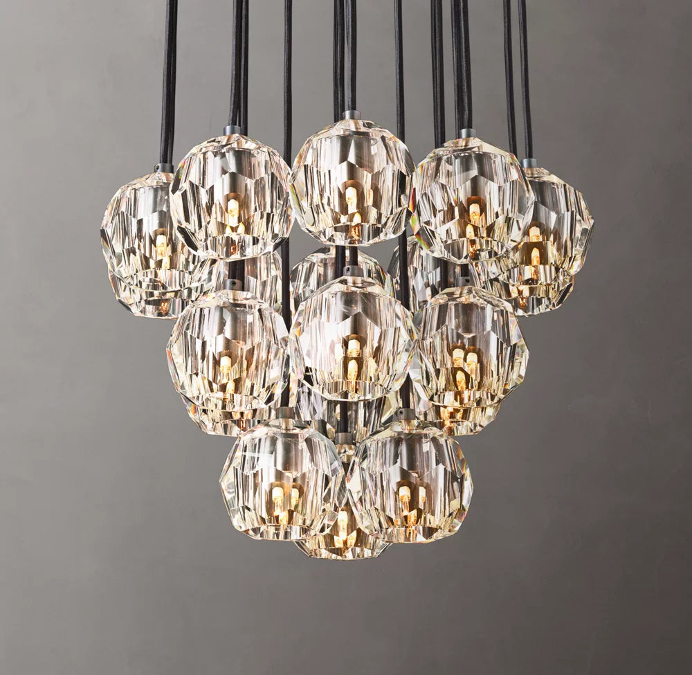 Clear Crystal Sphere Cluster Chandelier