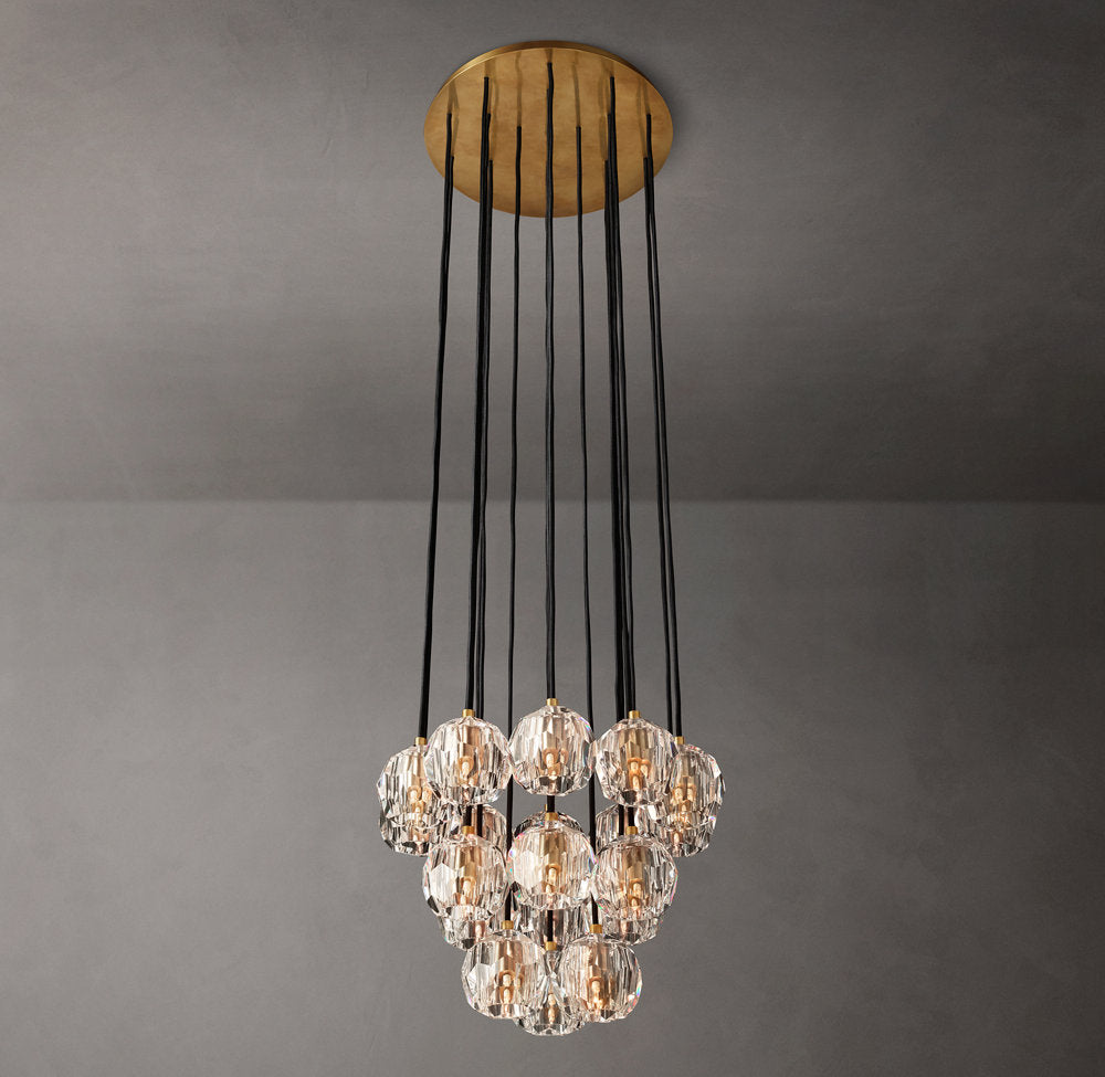 Clear Crystal Sphere Cluster Chandelier