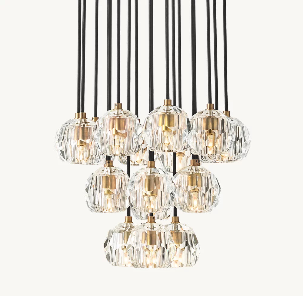Clear Crystal Sphere Cluster Chandelier
