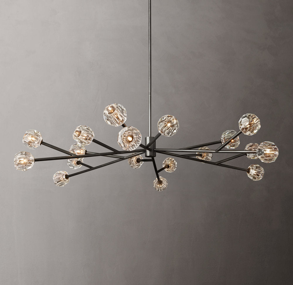 Clear Crystal Sphere Orbit Chandelier