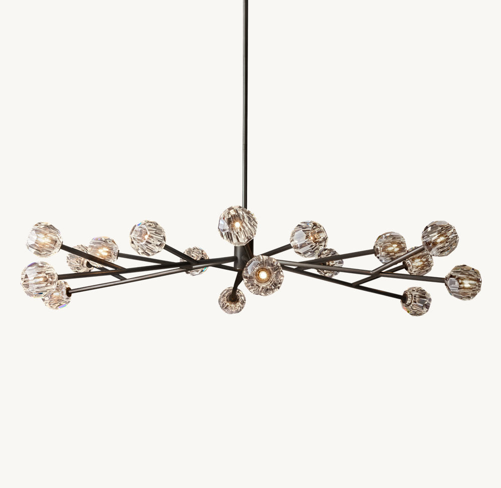 Clear Crystal Sphere Orbit Chandelier