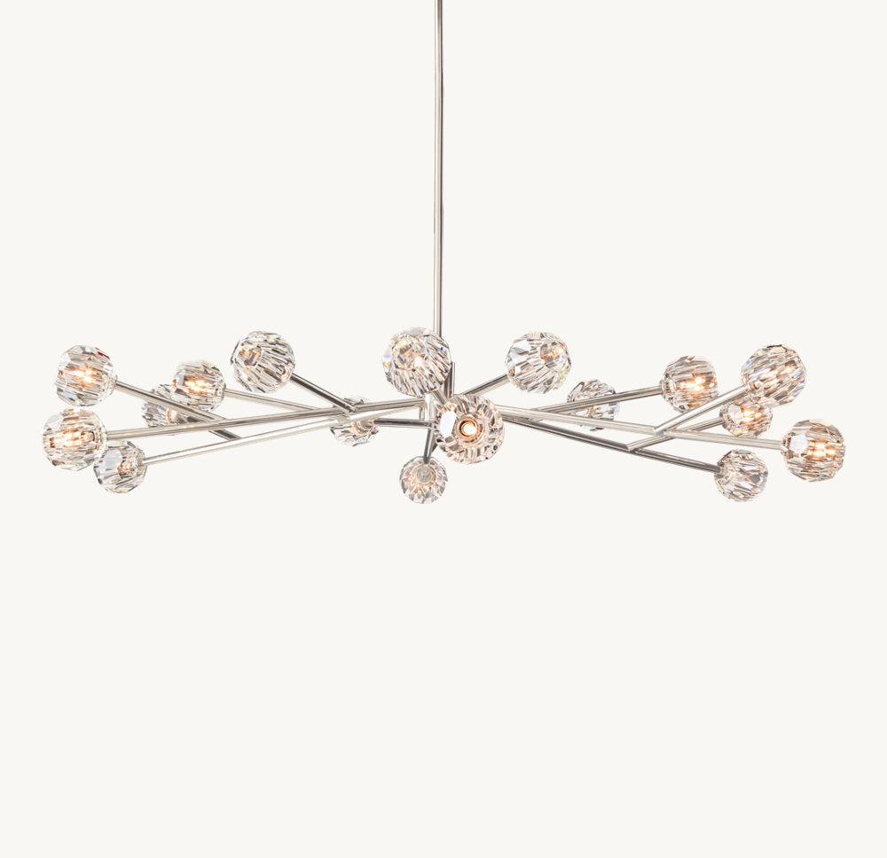 Clear Crystal Sphere Orbit Chandelier