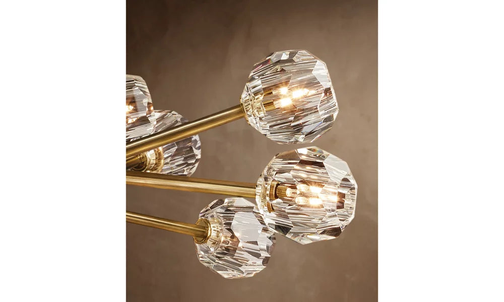 Clear Crystal Sphere Orbit Chandelier