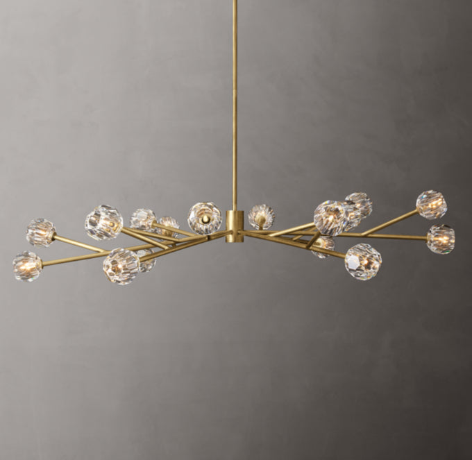 Clear Crystal Sphere Orbit Chandelier