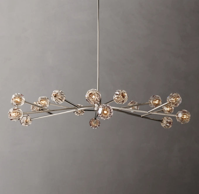 Clear Crystal Sphere Orbit Chandelier