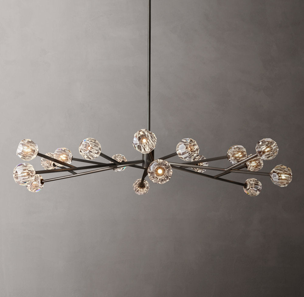 Clear Crystal Sphere Orbit Chandelier