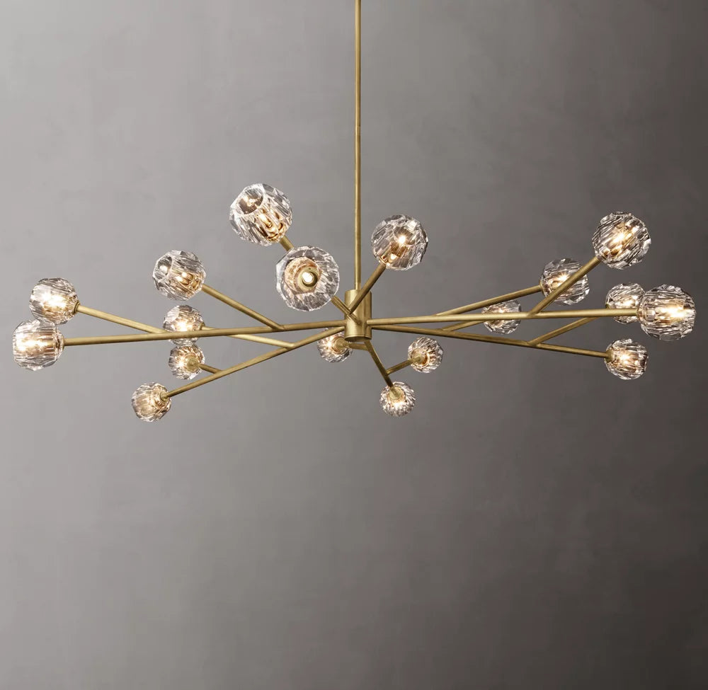 Clear Crystal Sphere Orbit Chandelier