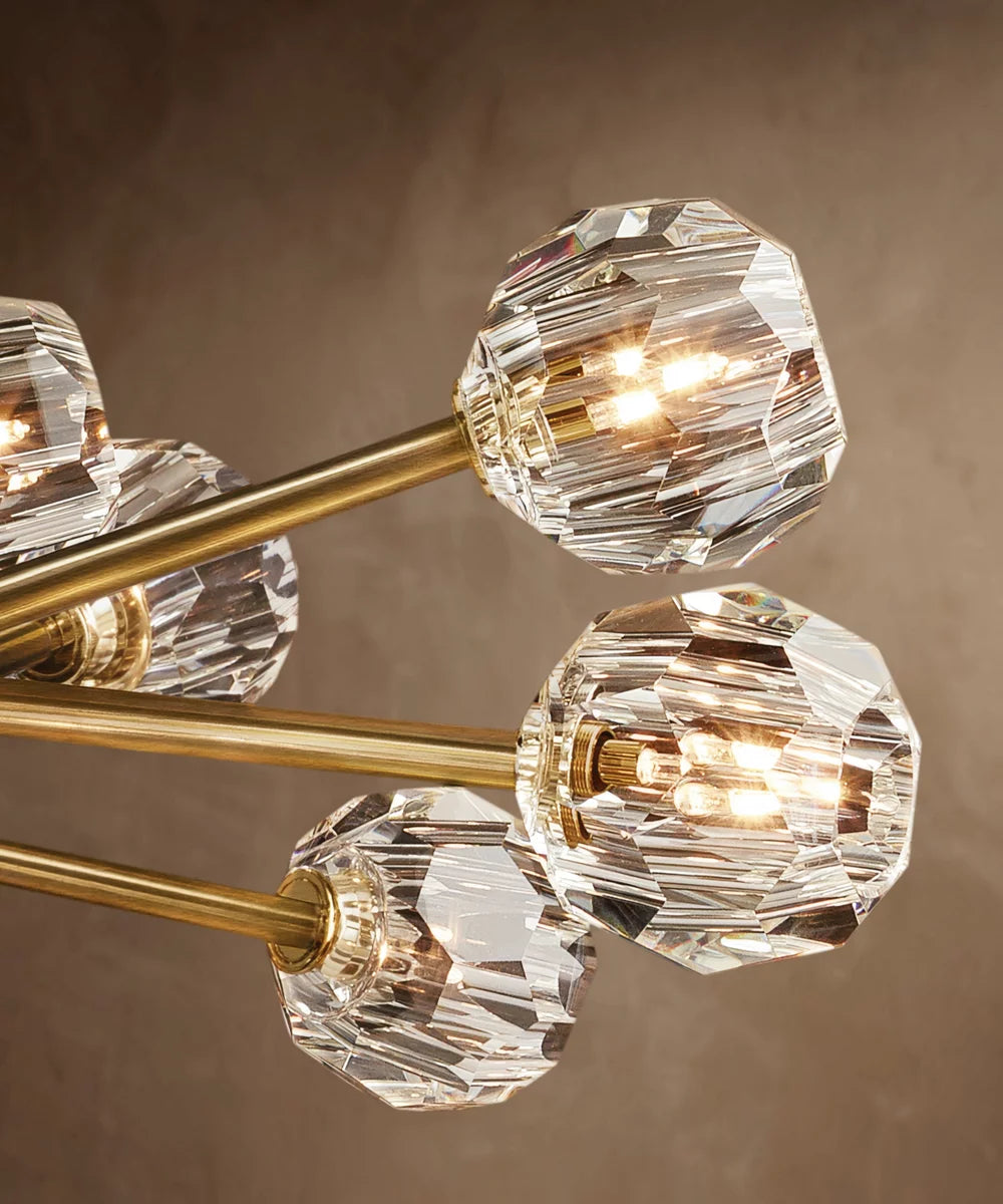 Clear Crystal Sphere Orbit Chandelier