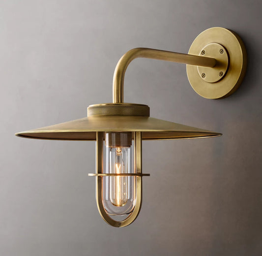 Clear Glass Aluminum Barn Sconce