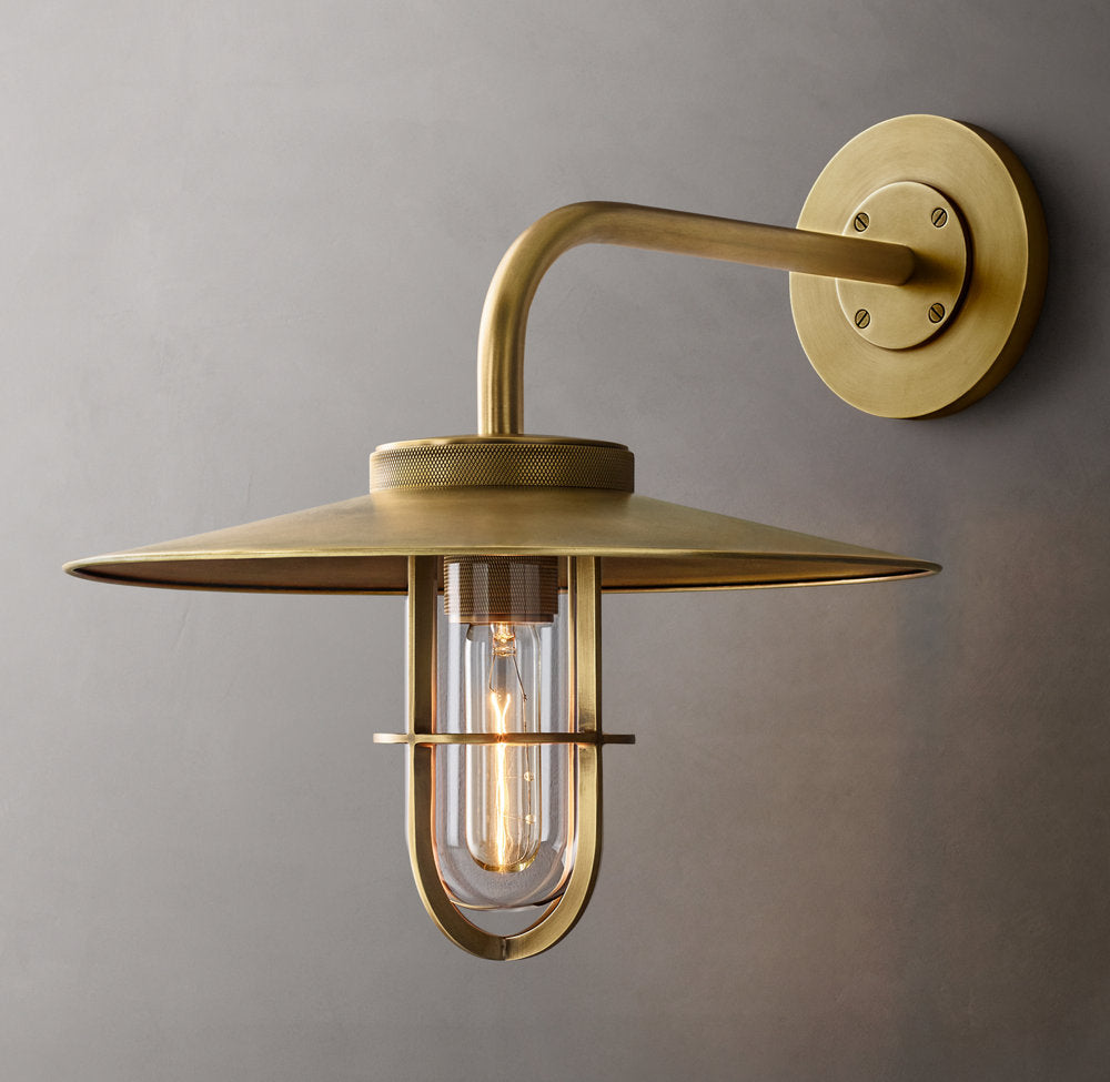 Clear Glass Aluminum Barn Sconce