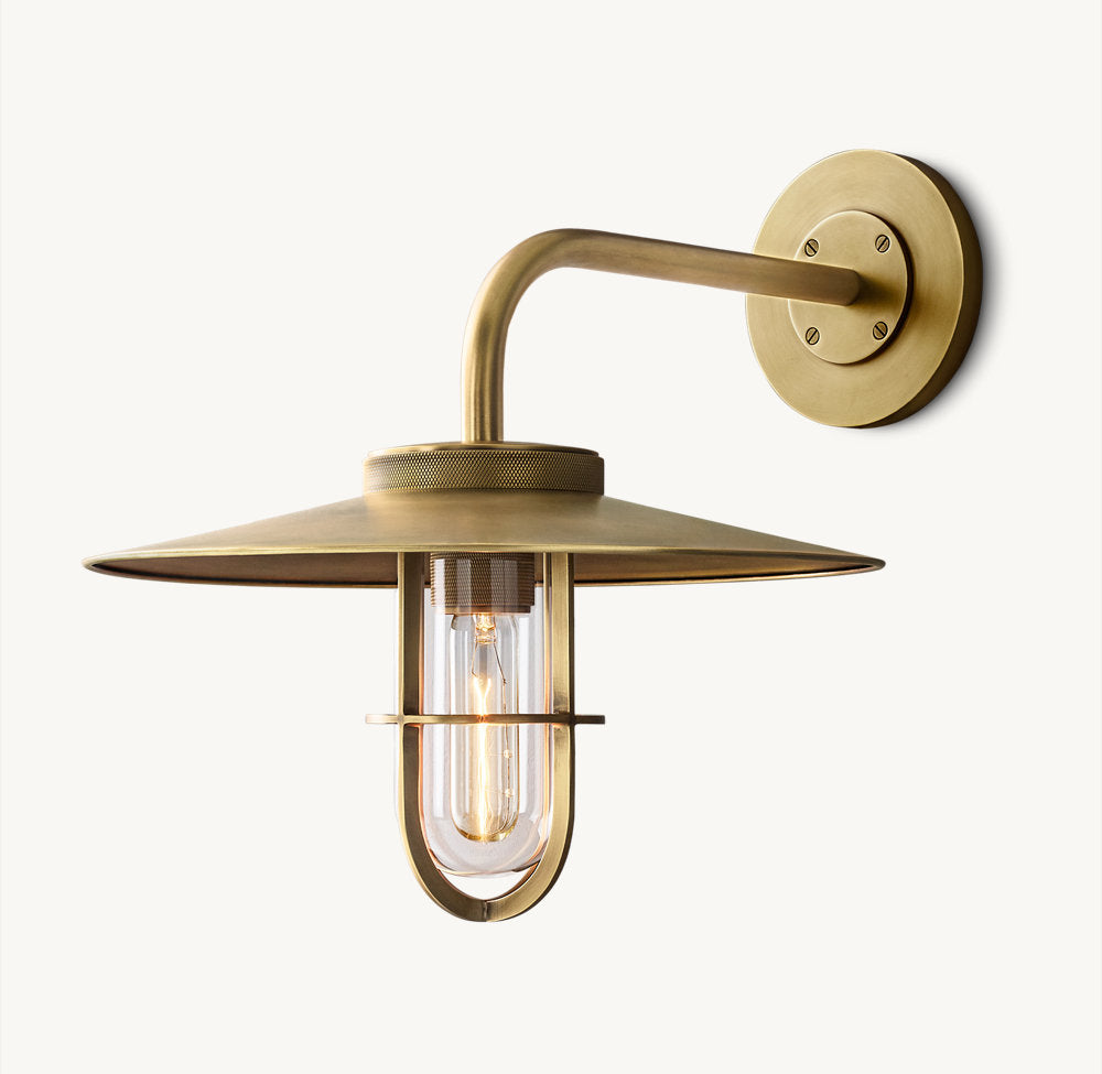 Clear Glass Aluminum Barn Sconce