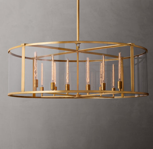 Clear Glass Architectural Ring Chandelier