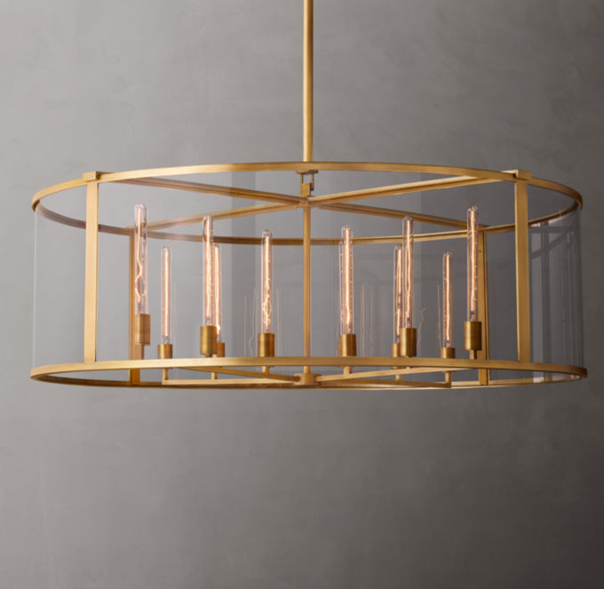 Clear Glass Architectural Ring Chandelier