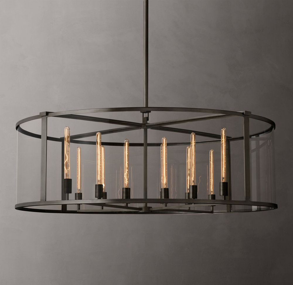 Clear Glass Architectural Ring Chandelier