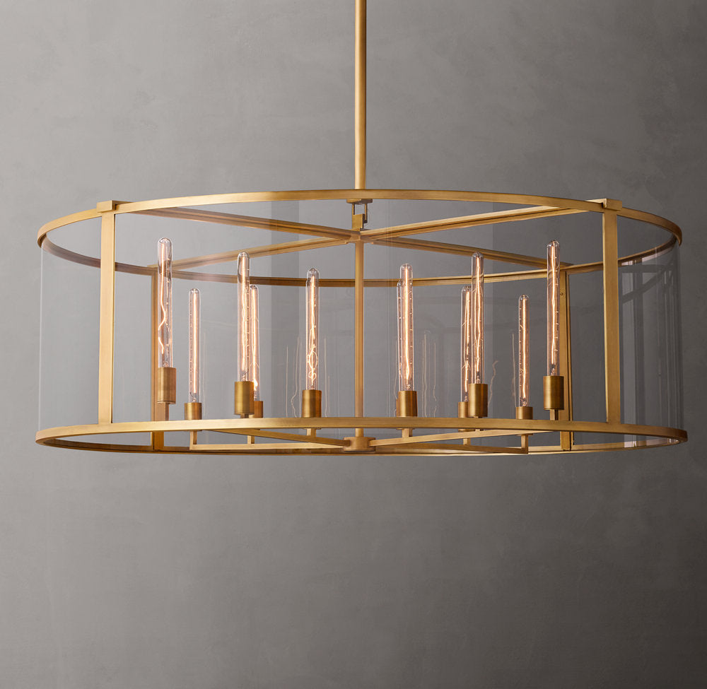 Clear Glass Architectural Ring Chandelier