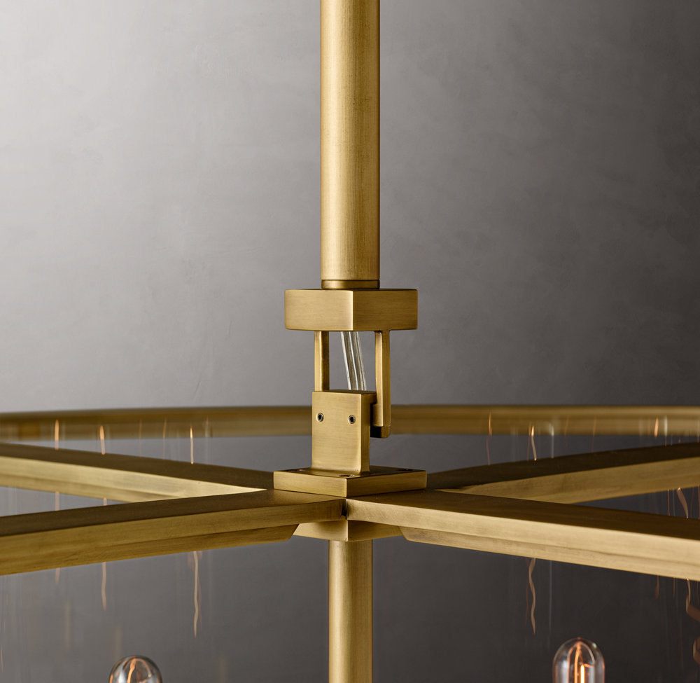 Clear Glass Architectural Ring Chandelier