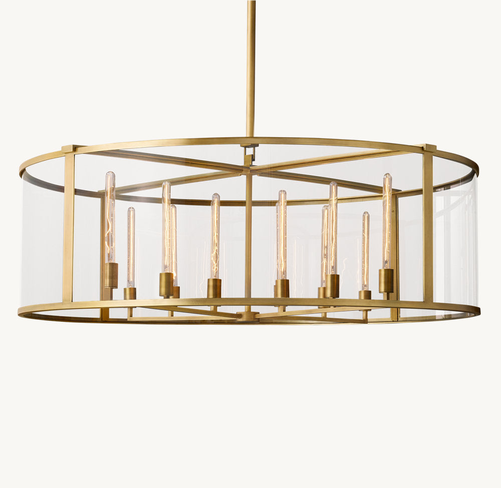 Clear Glass Architectural Ring Chandelier